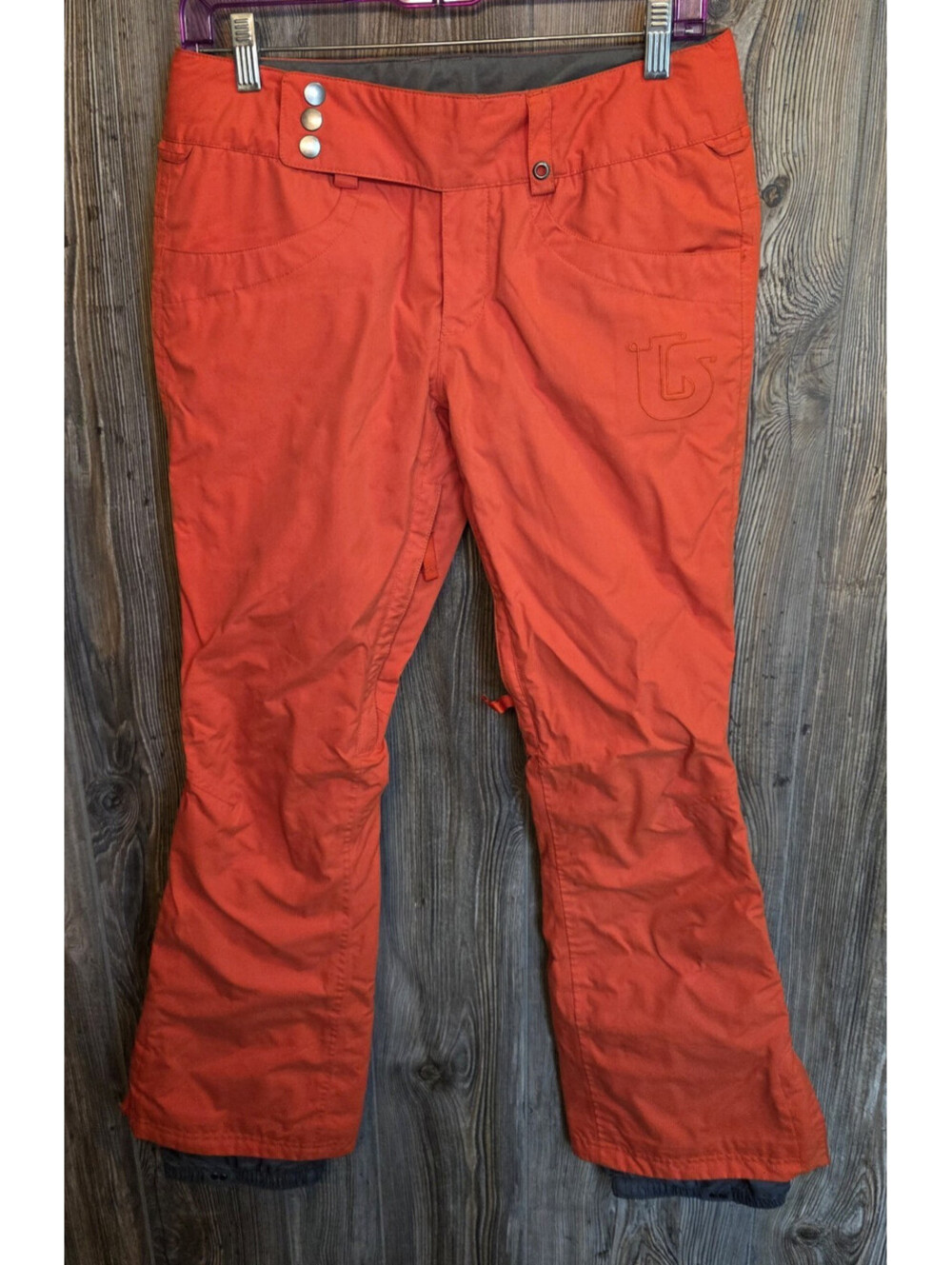 Burton Ski Snowboard Pants Wmn Size Small (30x31) Orange DryRide "Cool Flavors"